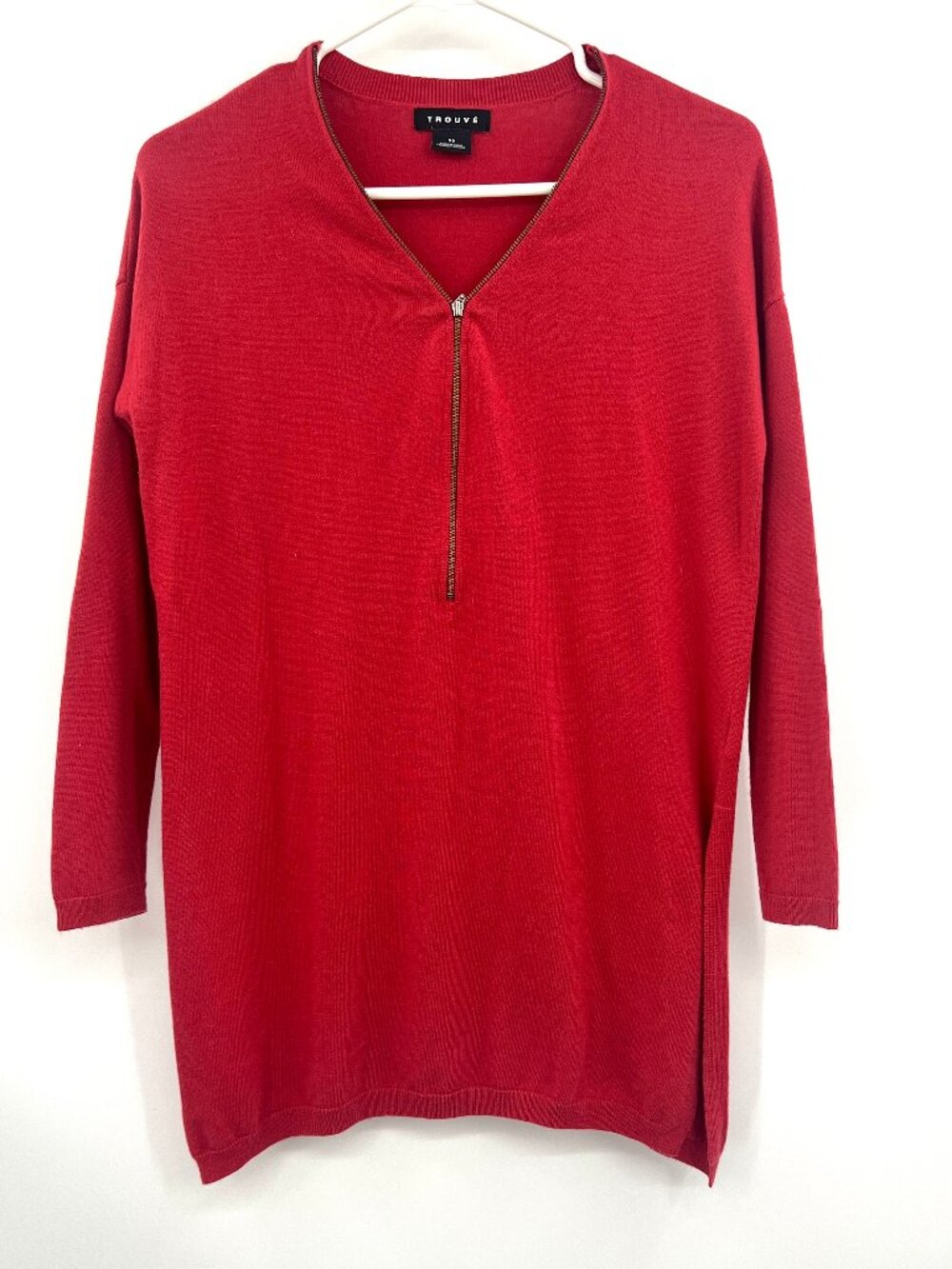 Trouve Red Cashmere Blend Tunic Sweater Women's XS